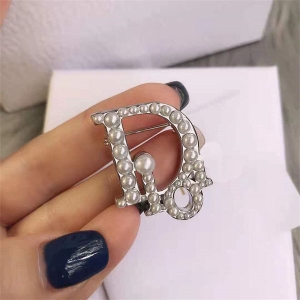 

special offer designer jewelry letter pearl brooch gfug, Gray