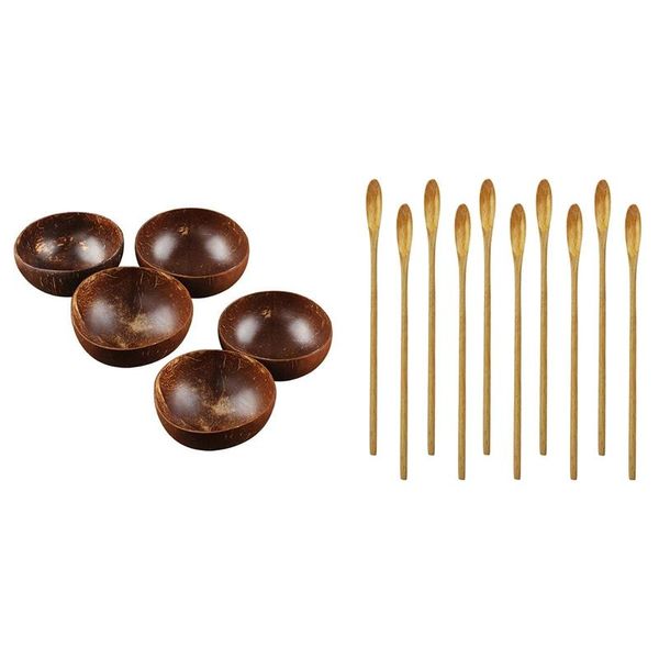 

pcs bar spoon, cocktail spoon & 5 coconut bowl bowls