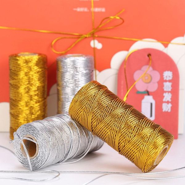 

gift wrap 1.5mm thicken length gold and silver wire hang tag line edible oil bottle lanyard card rope 100cm with for