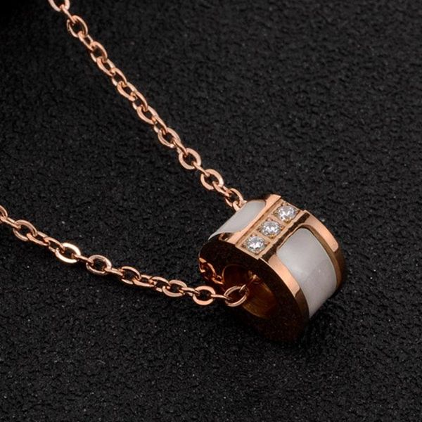 

shell necklace for women crystal wheel pendant rose gold stainless steel fashion jewelry on the neck wholesale necklaces, Silver