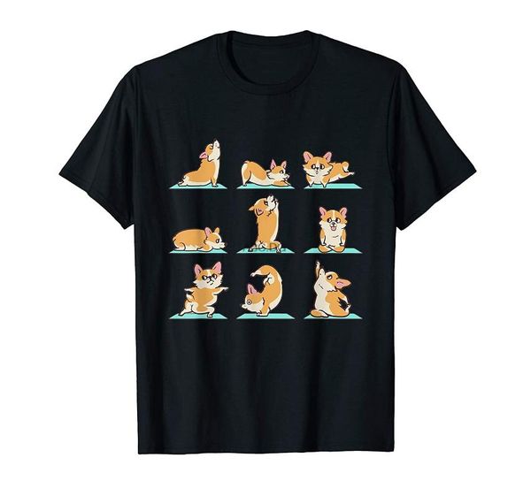 

men's t-shirts funny dog yoga meditation cute gift t-shirt, White;black