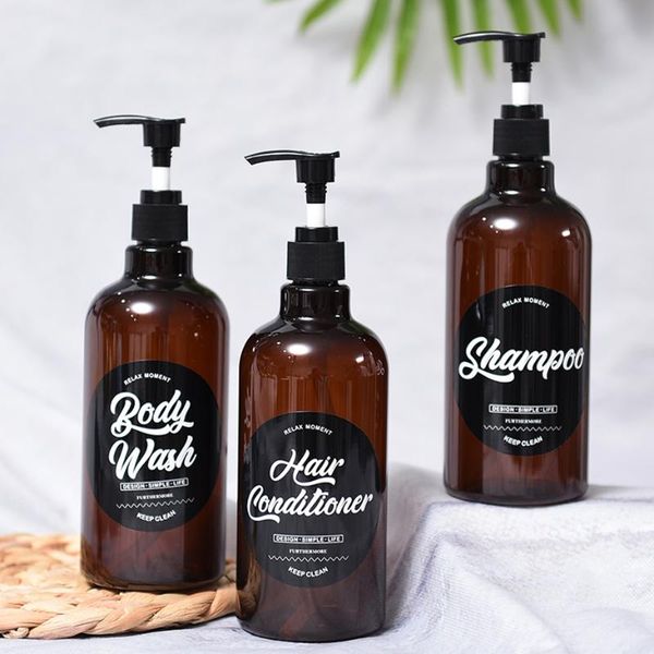 

liquid soap dispenser 500ml/16.9oz bathoom hand press bottle body wash shampoo washing hair conditioner lotion