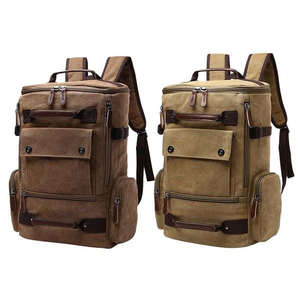 

backpack men's vintage canvas school bag travel bags large capacity laptop