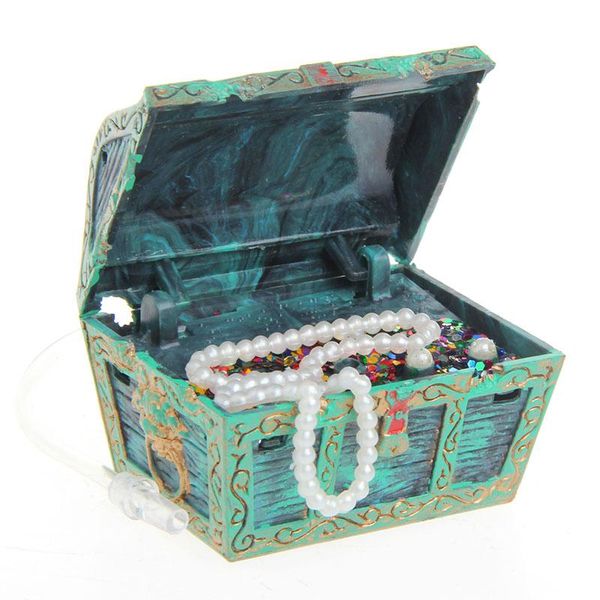 

decorations treasure chest shaped aquarium air action ornament fish tank aquascaping decor