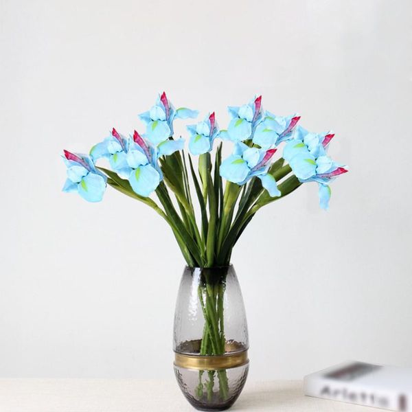 

decorative flowers & wreaths 56cm simulation iris flower artificial plants blue fake or home decor grain wedding