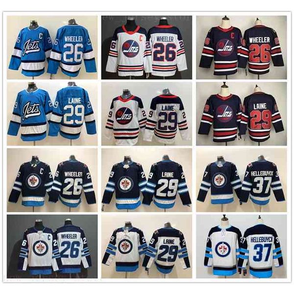 

96 2020 Winnipeg Jets Hockey 26 Blake Wheeler Jersey Best Quality 29 Patrik Laine 37 Connor Hellebuyck Jerseys New Heritage Classic Ice Hockey, Same as picture