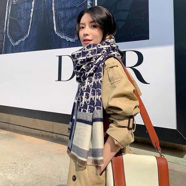 

scarves mingjiebihuo european and american style fashion geometric color imitation comfortable temperament warm poncho shawl scarf, Blue;gray