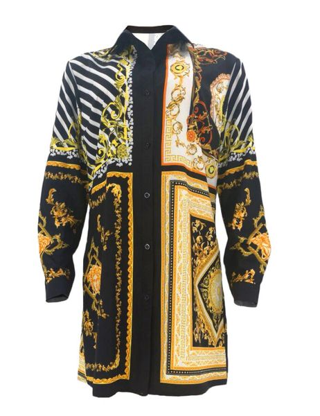

women's blouses & shirts vintage long sleeve printed women blouse loose button up plus size shirt dress kimono 2021 chemisier femme, White