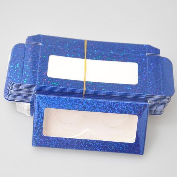 

wholesale eyelash packaging box lash boxes package custom rectangle blue glitter paper storage case vendors1