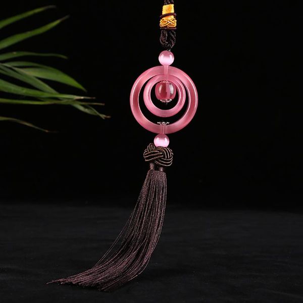 

interior decorations car suspension pendant cat eye stone rearview mirror hanging automobiles decoration ornaments accessories chinese style