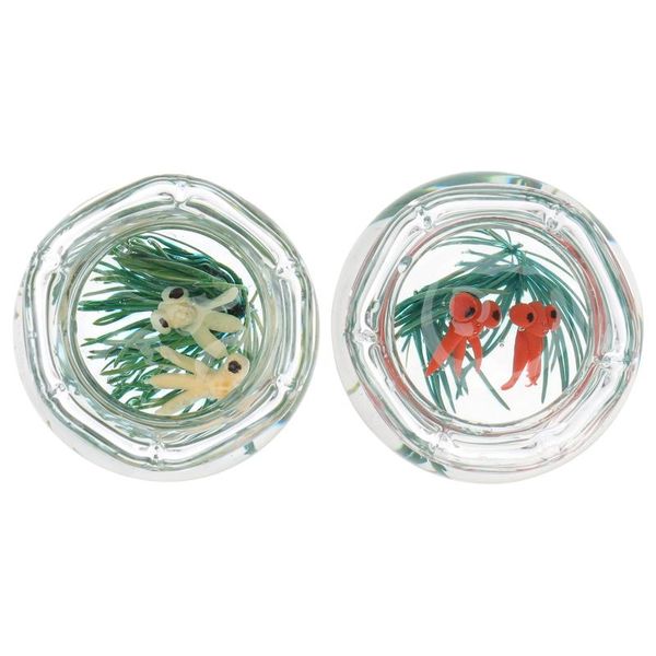 

aquariums 2 pcs miniature fish tank decor mini house artificial aquarium goldfish