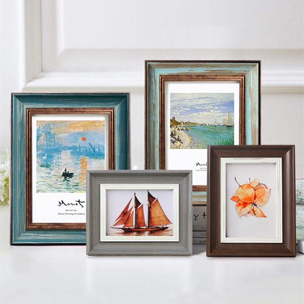 

frames 11 colors american style retro po frame for wedding gift diy deskart decor picture 5-10inch classical