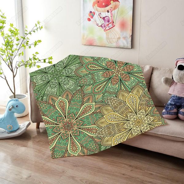 

blankets boho chic flower seamless pattern sherpa blanket for kids mandala design plush throw sofa thin quilt