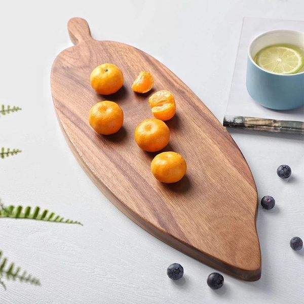 

dishes & plates leaf pattern wood plate storage trays fruit saucer tea tray dessert dinner bread walnut pan