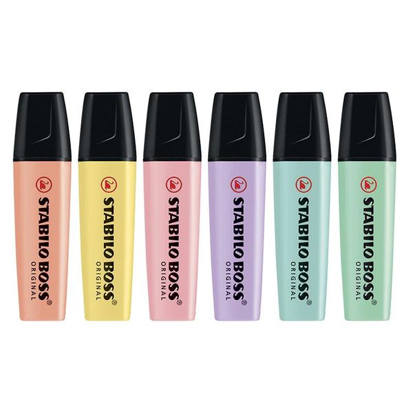 

highlighters 70 boss pastel text markers focus marker pen for student office, Black;red