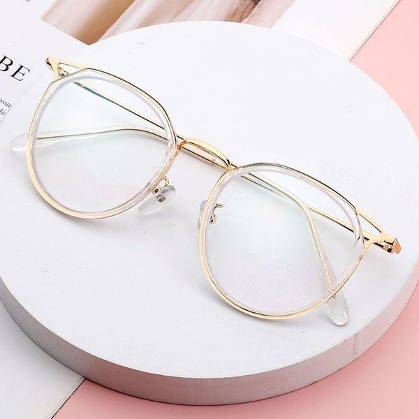 

sunglasses cat eye anti blue rays eyeglasses women's light blocking computer glasses girl plain mirror frame eyewear, White;black