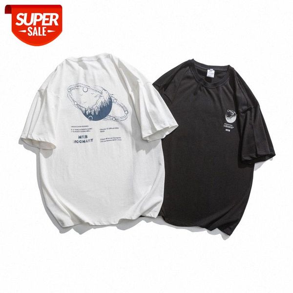 

mansclot creative print round neck loose short sleeve t-shirt men's half #810n, White;black