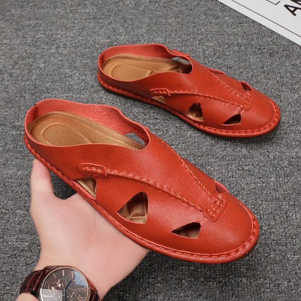 

sandals beach men's color matching simple slippers fashion wild wear non-slip flip flops sapatenis masculino casual#g4, Black