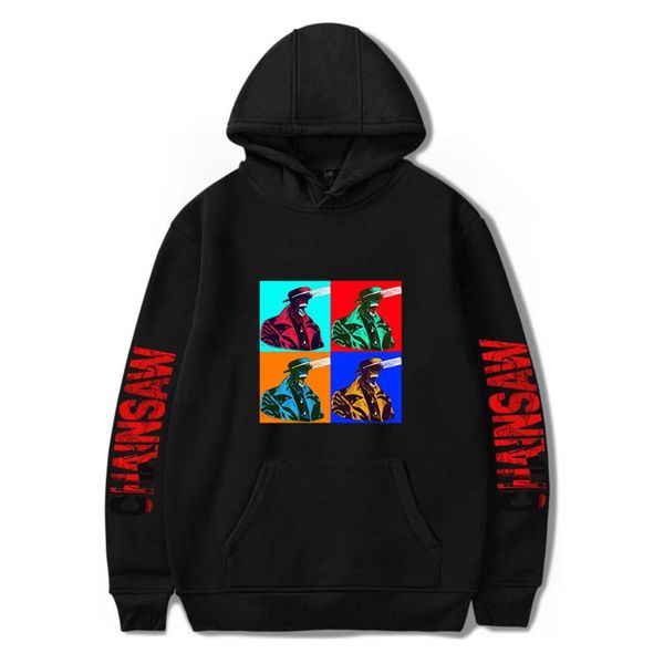 

personality chainsaw man hoodie men women sweatshirt casual fashion long sleeve hoodies harajuku streetwear men's & sweatshirts, Black