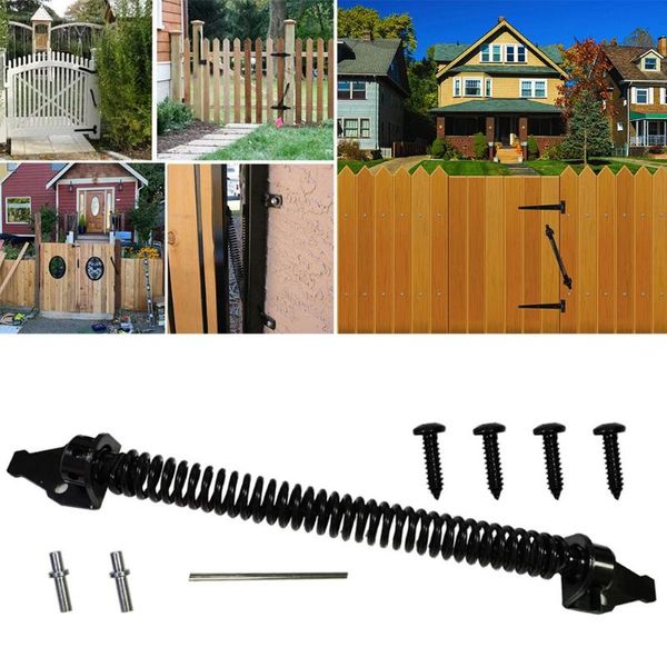 

craft tools 14 in door gate automatic self closing spring closer black finish wooden fence carbon steel