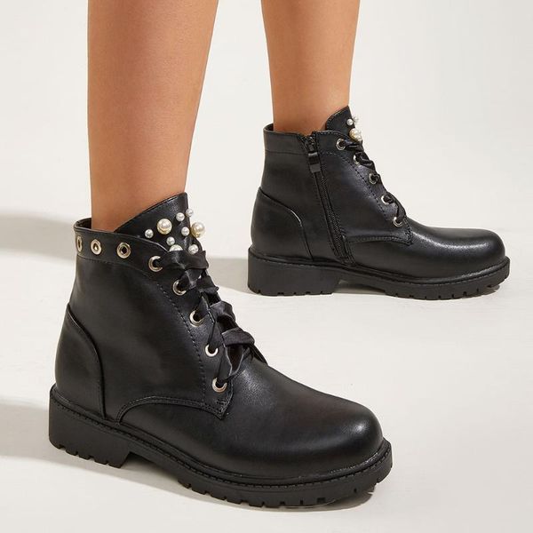 

boots sarairis fashion concise comfy great quality women big size 42 solid platform zipper shoes, Black