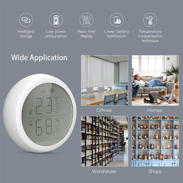 Tuya Zigbee умная температура и влажность датчик ЖК-дисплей ЖК-дисплей с батареей Smart Life App Alexa Google Home New A53