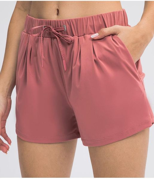 

drawstring naked-feel workout yoga shorts loose breathable outer wear running training fitness sports casual outfit
