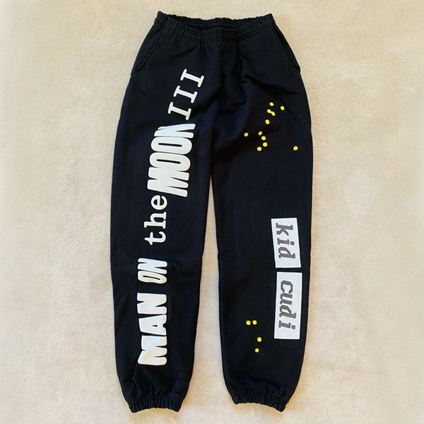 

black sweatpants men women quality foam printing pants joggers drawstring trousers, Black;brown