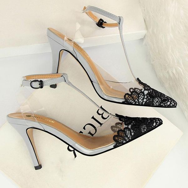 

dress shoes high heels lace pointed wedding bridesmaid party club outfit stiletto 2021 women's pvc, Black