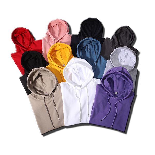 

couple hoodie pure color simple thin pullover spring and autumn hoodie street hip hop coat loose large size s-5xl, Black