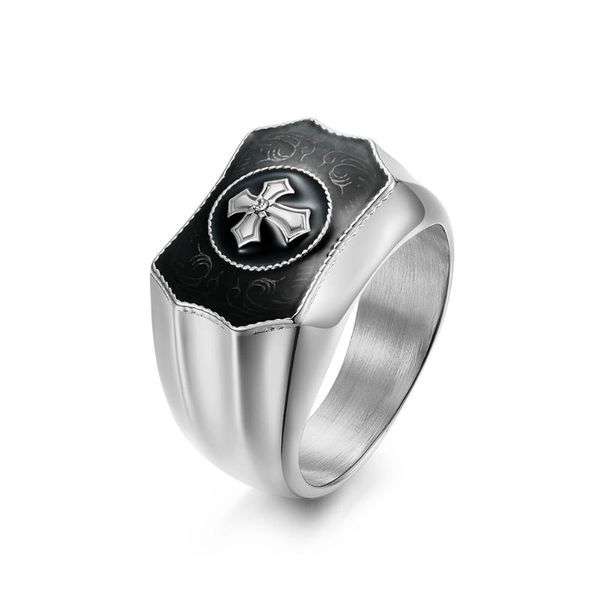 

wedding rings fashion stainless steel cross ring couples men and women trendy simple punk jewelry gift 10118, Slivery;golden
