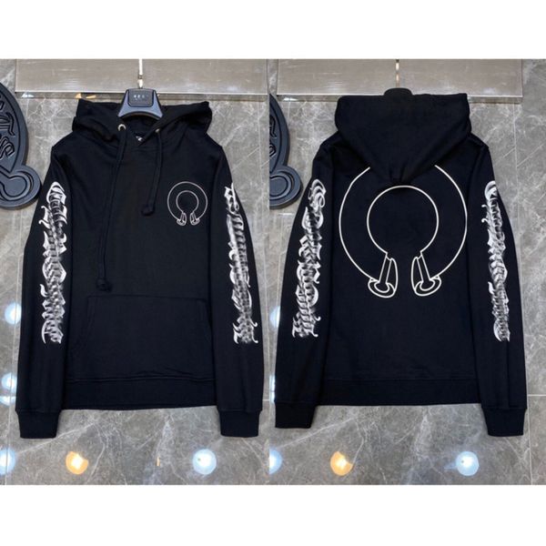 

quality fashion hoodie autumn winter ch classic sweatshirts designer mens luxury zipper sweater horseshoe phantom cross print hooded woman, Black