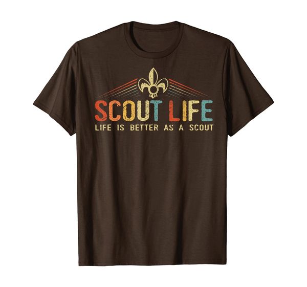 

scout life and life is better as a scout vintage gift t-shirt, White;black