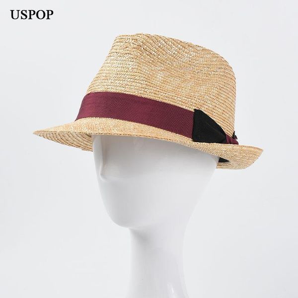 

wide brim hats uspop summer straw for men lace-up fashion bow fedoras beach, Blue;gray