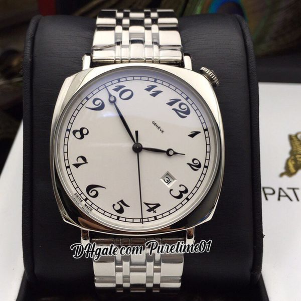 

historiques american 1921 82035 automatic mens watch white dial black number markers stainless steel bracelet sports watches 4 styles pureti, Slivery;brown