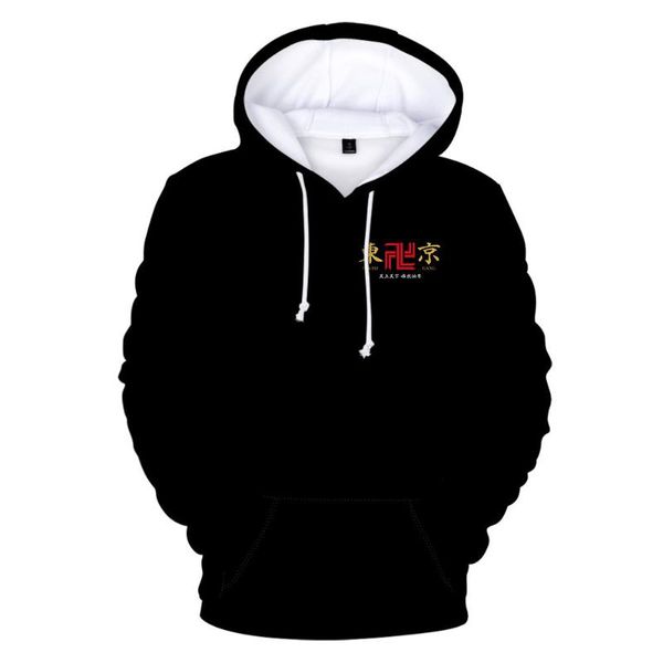 

men's hoodies & sweatshirts tokyo revengers hoodie anime draken and mikey graphic for men sportswear 3d cosplay harajuku, Black