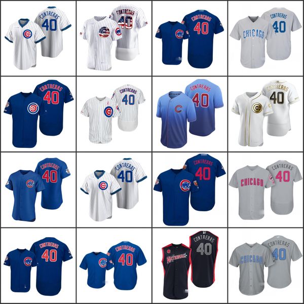 

chicago cubs men 40 willson contreras men women youth jersey, Black;red