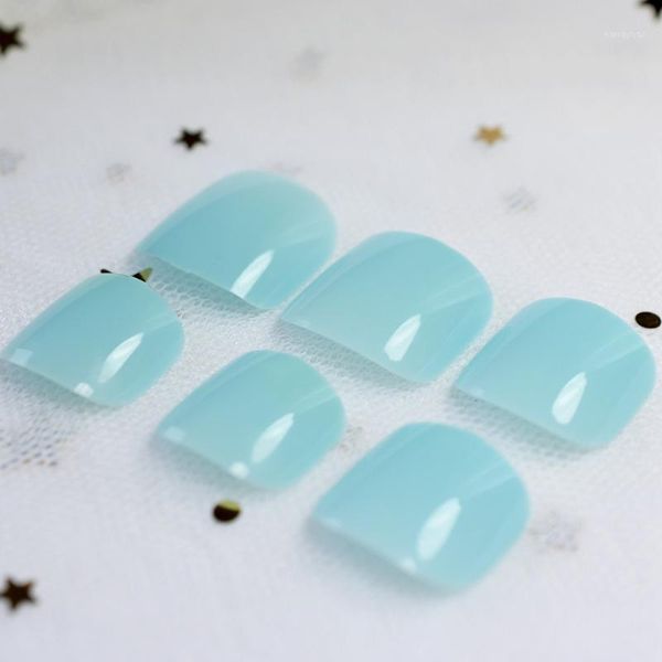

foot false nail fake nails fashion toenails baby blue toe acrylic french short full for toes1, Red;gold