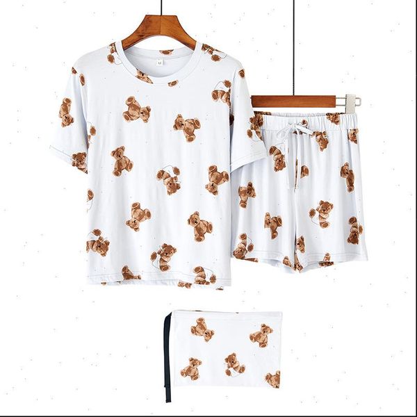 

cartoon pajamas sets summer womens sleepwears home wear teen girls, Black;red