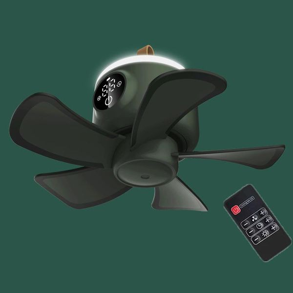 

electric fans 8000mah usb ceiling fan remote control timing camping 4 gears tent hanging with led lamp for home outdoor bed