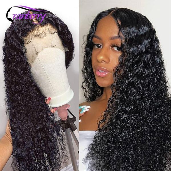 

peruvian water wave lace front human hair wigs for women 4x4 closure wig cranberry pre plucked hairline remy1, Black;brown