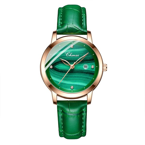 

fashion malachite green women bracelet watch luxury brand quartz ladies dress watches waterproof relogio feminino, Slivery;golden