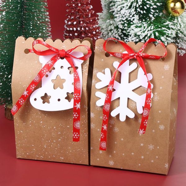 

gift wrap 1pcs festival kraft paper bag for gifts party favor cookie candy packaging year christmas decoration home