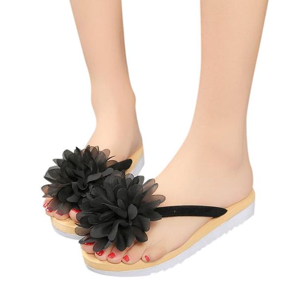 

sandals 2021 summer fashion flat shoes women bow solid slipper indoor outdoor flip-flops beach female slippers, Black