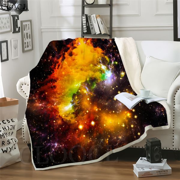 

cloocl blankets fantastic universe space galaxy 3d print street style air conditioning travel throw blanket teens bedding plush quilt
