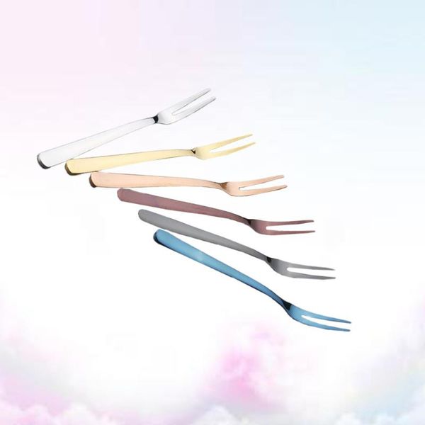 

6pcs stainless steel fruit forks dessert cake