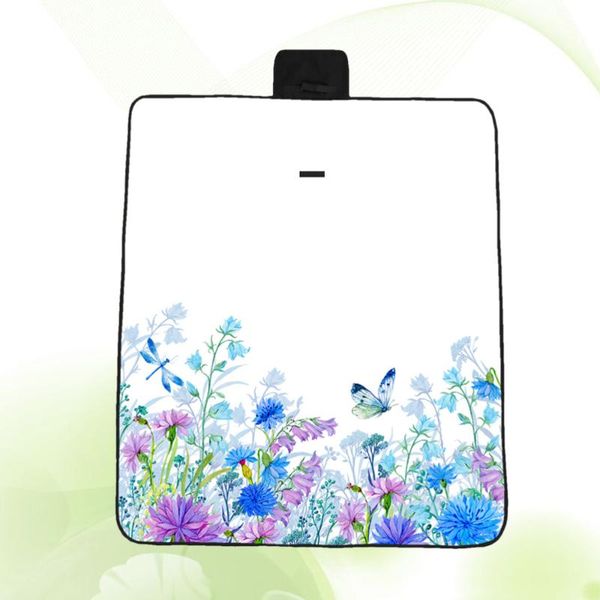 

dragonfly printing pattern foldable picnic blanket beach cushion small thickened outdoor mat(148*122cm) pads