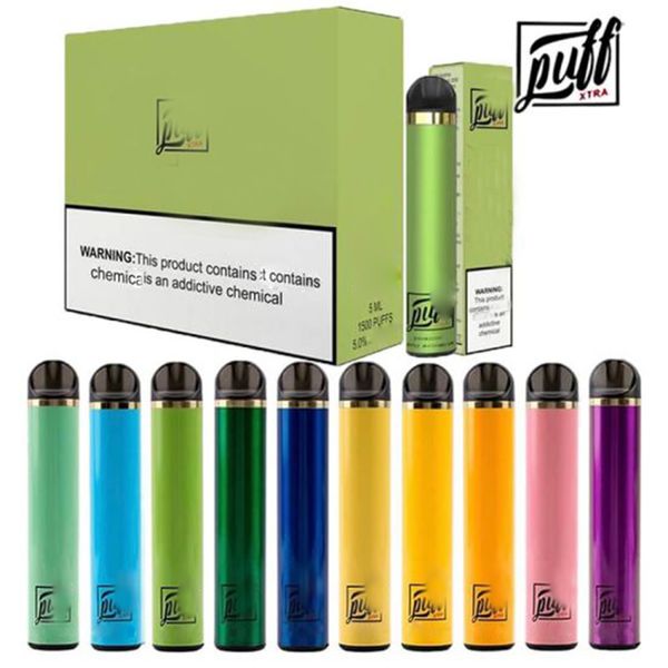 

Puff Xtra Cigarettes Disposable Device 1500 Puffs 850mah Battery 5ml liquid Vape Pen Kit With Security code Vaporizer Empty