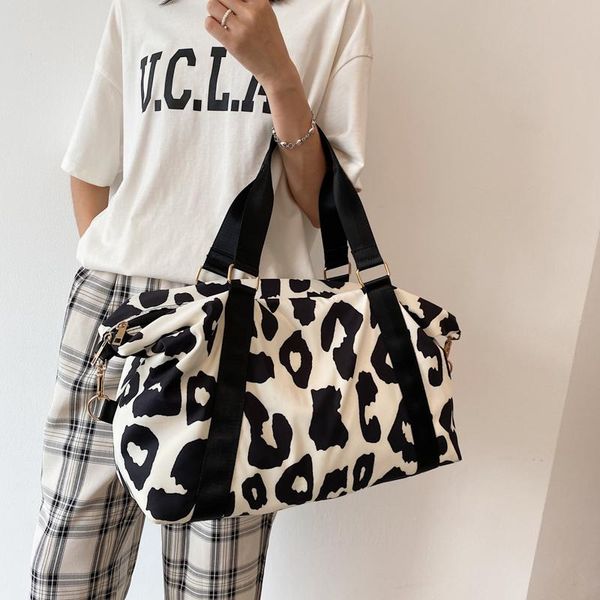 

duffel bags yilian portable travelling bag large capacity leopard print luggage carry-on sports fitness fashion versatile travel