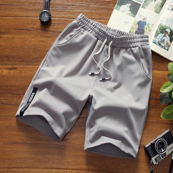 

men's shorts grey men summer japanese style polyester casual sport fashion brand elastic waist breathable beach 4xl, White;black